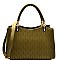 NHB049-LP Patterned Hardware Accent 2 Way Satchel