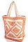 STYLISH FABRIC WOVEN AND TASSEL TOTE BAG