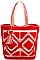 STYLISH FABRIC WOVEN AND TASSEL TOTE BAG