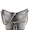 ZIPPER POCKET OSTRICH PRINT CROSS BODY