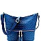 ZIPPER POCKET OSTRICH PRINT CROSS BODY