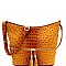 ZIPPER POCKET OSTRICH PRINT CROSS BODY