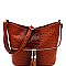 ZIPPER POCKET OSTRICH PRINT CROSS BODY