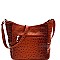 ZIPPER POCKET OSTRICH PRINT CROSS BODY