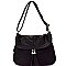 HB3021-LP Zipper-pull Accent Large Adjustable Flap Hobo Cross Body