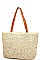 PINEAPPLE DESIGN NATURAL STRAW WOVEN TOTE BAG