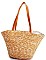 CACTUS DESIGN STRAW WOVEN TOTE BAG