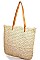 STYLISH NATURAL STRAW WOVEN FLAMINGO FASHION TOTE BAG JYHB459