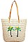 TRENDY STRAW WOVEN PALM TREE FASHION TOTE BAG JYHB463