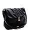 Tassel Woven Accent Large Fold-Over Messenger Hobo