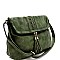 Tassel Woven Accent Large Fold-Over Messenger Hobo
