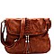 Tassel Woven Accent Large Fold-Over Messenger Hobo