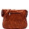 Tassel Woven Accent Large Fold-Over Messenger Hobo