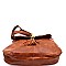 Tassel Woven Accent Large Fold-Over Messenger Hobo