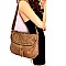 Tassel Woven Accent Large Fold-Over Messenger Hobo