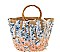 ELEGANT STRAW FLORAL DESIGN TOTE BAG