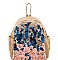 STYLISH STRAW FLORAL DESIGN BACKPACK