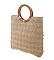 MODERN FASHION STRAW FLORAL DESIGN TOTE BAG