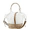 FASHION TWO TONE BAMBOO DESIGN TOTE BAG