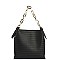 TRENDY STRIPE NET METAL STRAP HOBO BAG