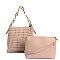 TRENDY STRIPE NET METAL STRAP HOBO BAG