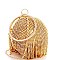 DESIGNER MULTI RHINESTONE BALL CLUTCH WITH CHAIN