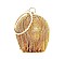 DESIGNER MULTI RHINESTONE FRINGE BALL CLUTCH WITH CHAIN