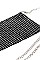 MULTI RHINESTONE SEQUENCE POUCH WITH LONG CHAIN