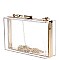 CLEAR ACRYLIC BOX CLUTCH WITH CHAIN