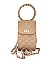 QUILTED FLAPOVER WITH ROUND LINK HANDLE CROSSBODY BAG