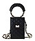 QUILTED FLAPOVER WITH ROUND LINK HANDLE CROSSBODY BAG