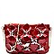 HD2818-LP Studded Flower Accent Patent Wristlet Cross Body