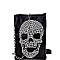 HD2908-LP Rhinestone Embellished Skull Compartment Cellphone Holder Cross Body