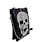 HD2908-LP Rhinestone Embellished Skull Compartment Cellphone Holder Cross Body