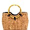 HD3080-LP Bamboo Round Handle Cork Material Carry Satchel