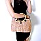 HD3080-LP Bamboo Round Handle Cork Material Carry Satchel