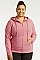 PACK OF 3 PIECES LADIES THIN ZIP-UP HOODIE JACKET PLUS SIZE MUHDC7000X