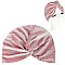 STYLISH CRYSTAL RHINESTONE VELVET SOFT PRE TIED KNOT PLEATED TURBAN