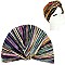 Soft Velvetty Colorful Stripe Pre Tied Knot Pleated Turban