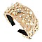 FASHIONABLE MULTI SIZE PEARL METAL BALL STUDDED WIDE HEADBAND