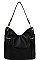 CHIC TEXTURED PU LEATHER ZIP SIDES DESIGNER HOBO BAG JYHG-0061