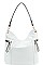 CHIC TEXTURED PU LEATHER ZIP SIDES DESIGNER HOBO BAG JYHG-0061