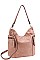 CHIC TEXTURED PU LEATHER ZIP SIDES DESIGNER HOBO BAG JYHG-0061