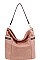 CHIC TEXTURED PU LEATHER ZIP SIDES DESIGNER HOBO BAG JYHG-0061