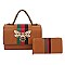 Fashionable Queen Bee Stripe 2-in-1 Boxy Satchel