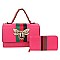 Fashionable Queen Bee Stripe 2-in-1 Boxy Satchel