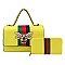 Fashionable Queen Bee Stripe 2-in-1 Boxy Satchel