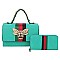 Fashionable Queen Bee Stripe 2-in-1 Boxy Satchel