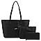 3IN1 FASHION CHECKER PRINT TOTE BAG WITH MATCHING CLUTCH AND WALLET SET