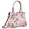 Flower Printed 2-in-1 Multi Compartment Satchel Set